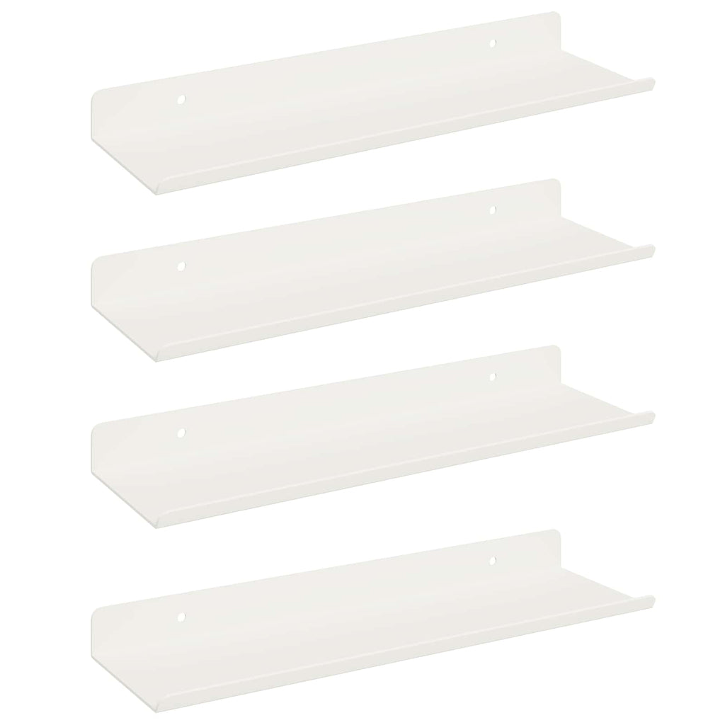 Schwebendes Regal Wandmontiert 4 pcs Weiß 30 x 9 x 2,5 cm Stahl