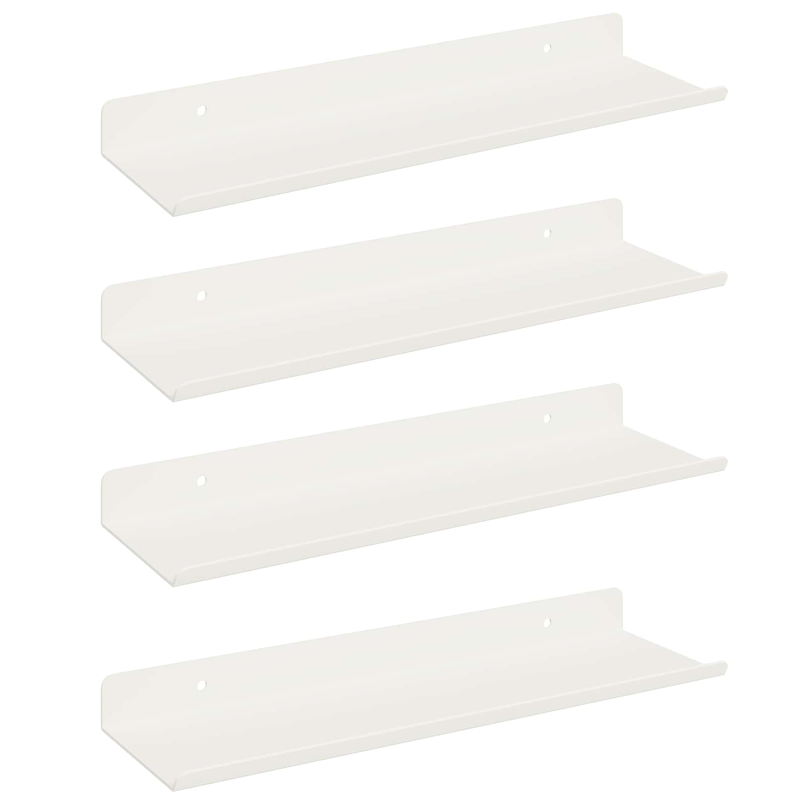 Schwebendes Regal Wandmontiert 4 pcs Weiß 30 x 9 x 2,5 cm Stahl