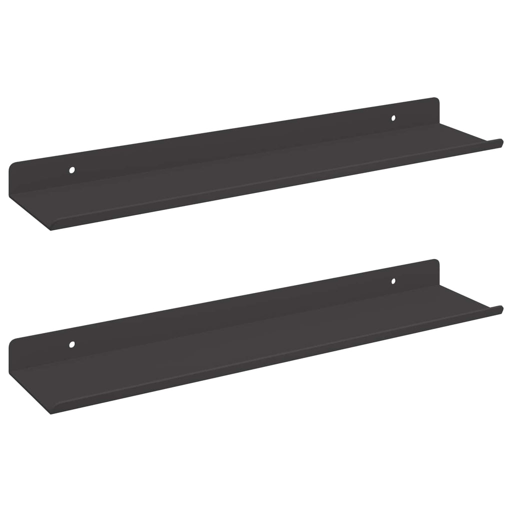 Schwebendes Regal 2 pcs Schwarz 40 x 8,5 x 2,5 cm Stahl