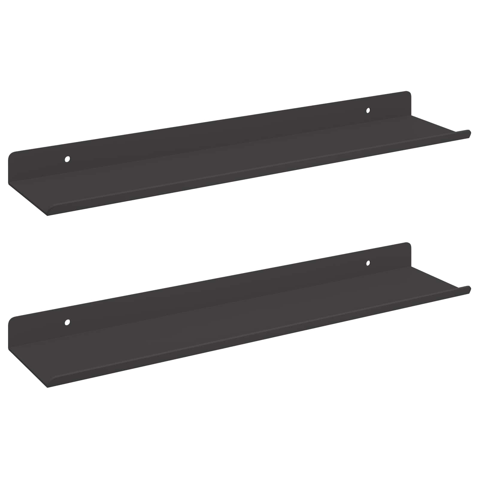Schwebendes Regal 2 pcs Schwarz 40 x 8,5 x 2,5 cm Stahl