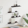 Schwebendes Regal 4 pcs Schwarz 40 x 8,5 x 2,5 cm Stahl