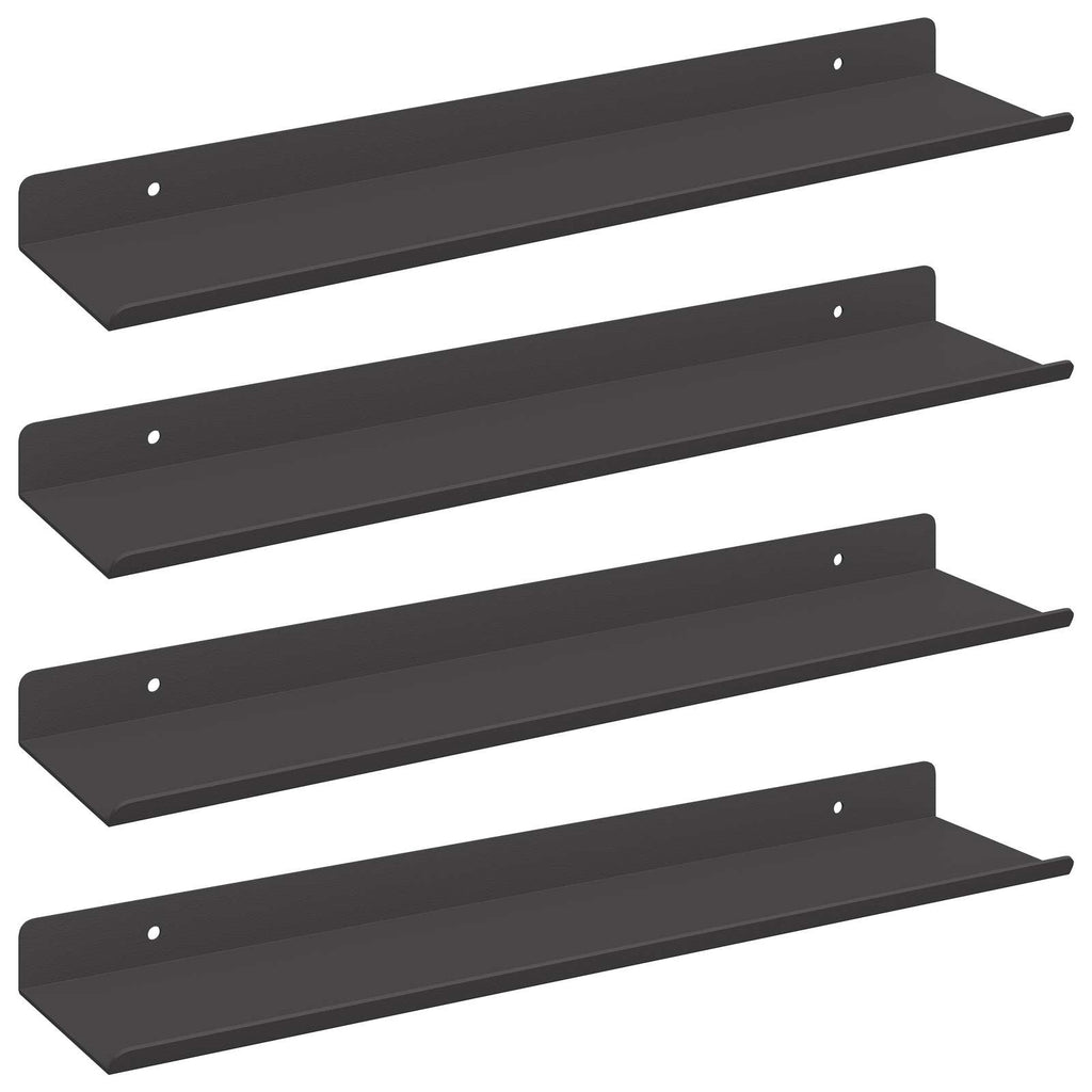 Schwebendes Regal 4 pcs Schwarz 40 x 8,5 x 2,5 cm Stahl