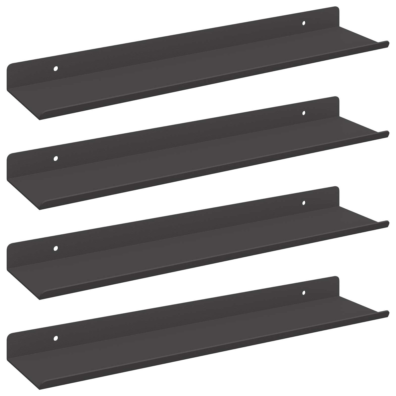 Schwebendes Regal 4 pcs Schwarz 40 x 8,5 x 2,5 cm Stahl