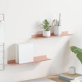 Schwebendes Regal 2 pcs Rosa 40 x 8,5 x 2,5 cm Stahl