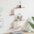 Schwebendes Regal 4 pcs Rosa 40 x 8,5 x 2,5 cm Stahl