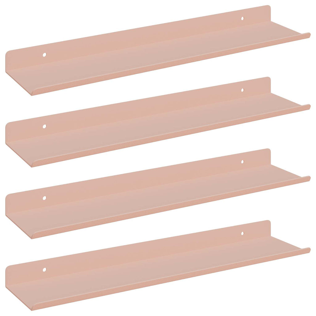 Schwebendes Regal 4 pcs Rosa 40 x 8,5 x 2,5 cm Stahl