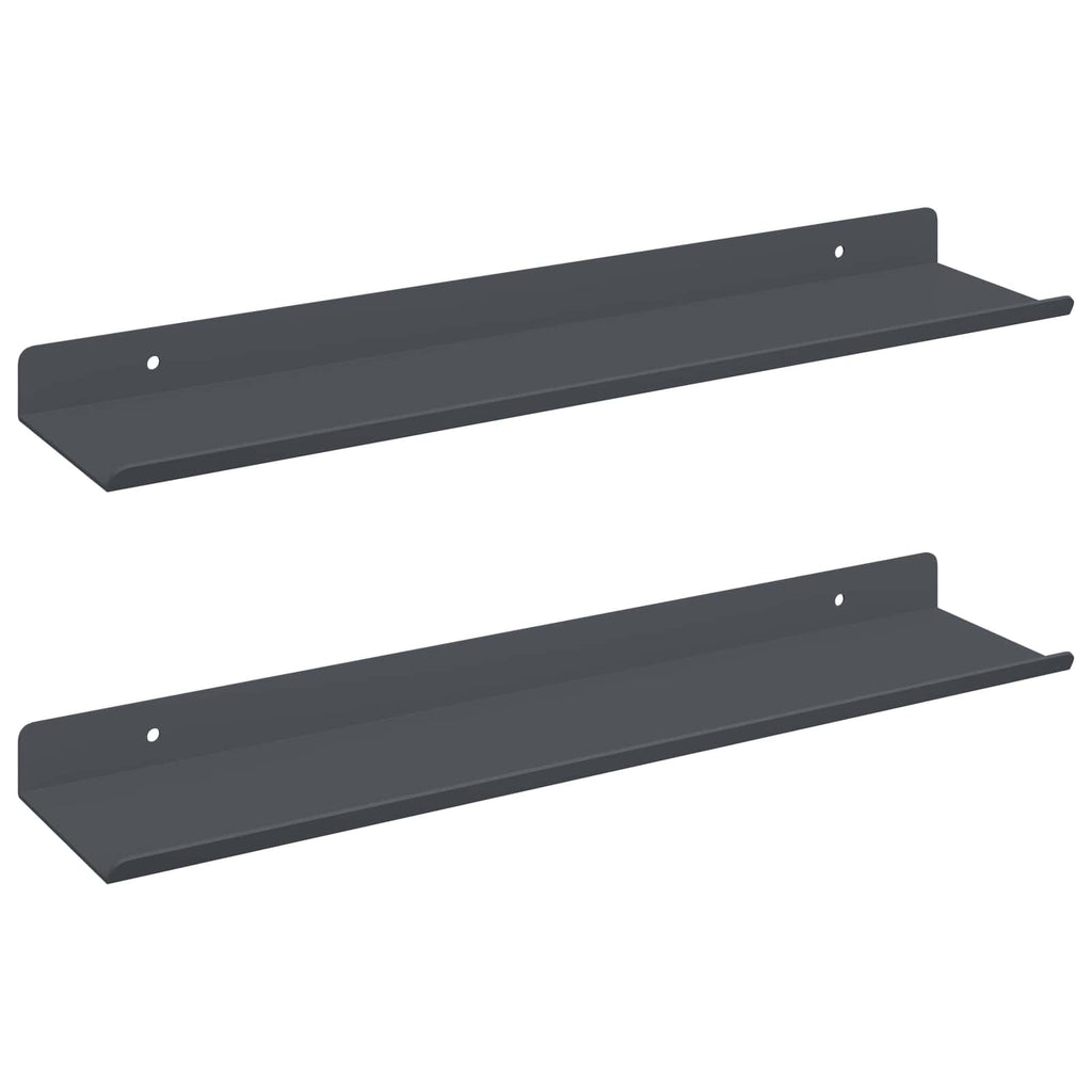 Schwebendes Regal 2 pcs Anthrazit 40 x 8,5 x 2,5 cm Stahl