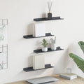 Schwebendes Regal 4 pcs Anthrazit 40 x 8,5 x 2,5 cm Stahl