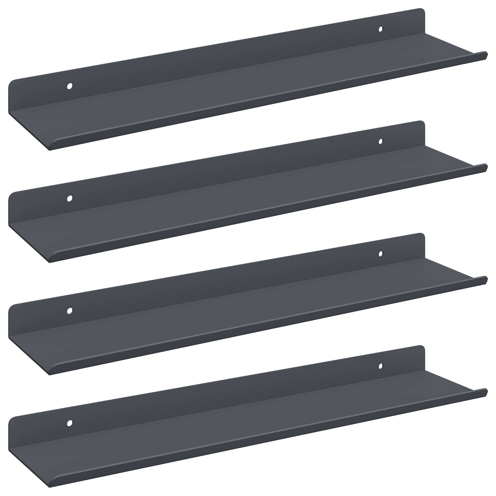 Schwebendes Regal 4 pcs Anthrazit 40 x 8,5 x 2,5 cm Stahl