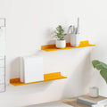 Schwebendes Regal 2 pcs Senfgelb 40 x 8,5 x 2,5 cm Stahl