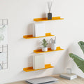 Schwebendes Regal 4 pcs Senfgelb 40 x 8,5 x 2,5 cm Stahl