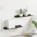 Schwebendes Regal 2 pcs Olive Grün 40 x 8,5 x 2,5 cm Stahl
