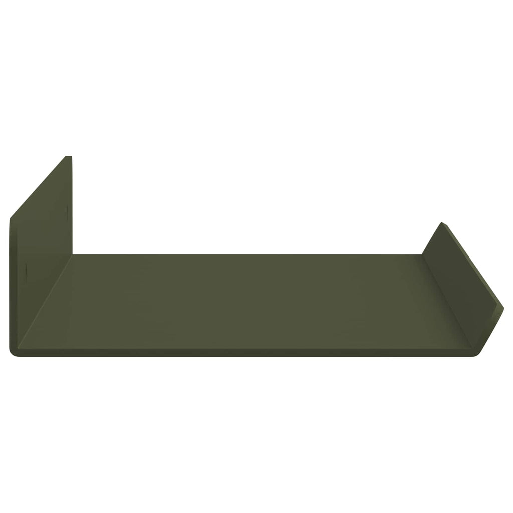 Schwebendes Regal 2 pcs Olive Grün 40 x 8,5 x 2,5 cm Stahl