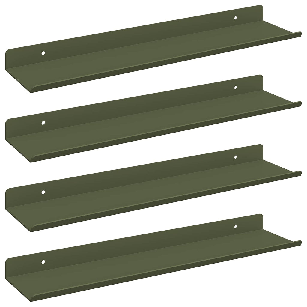 Schwebendes Regal 4 pcs Olive Grün 40 x 8,5 x 2,5 cm Stahl