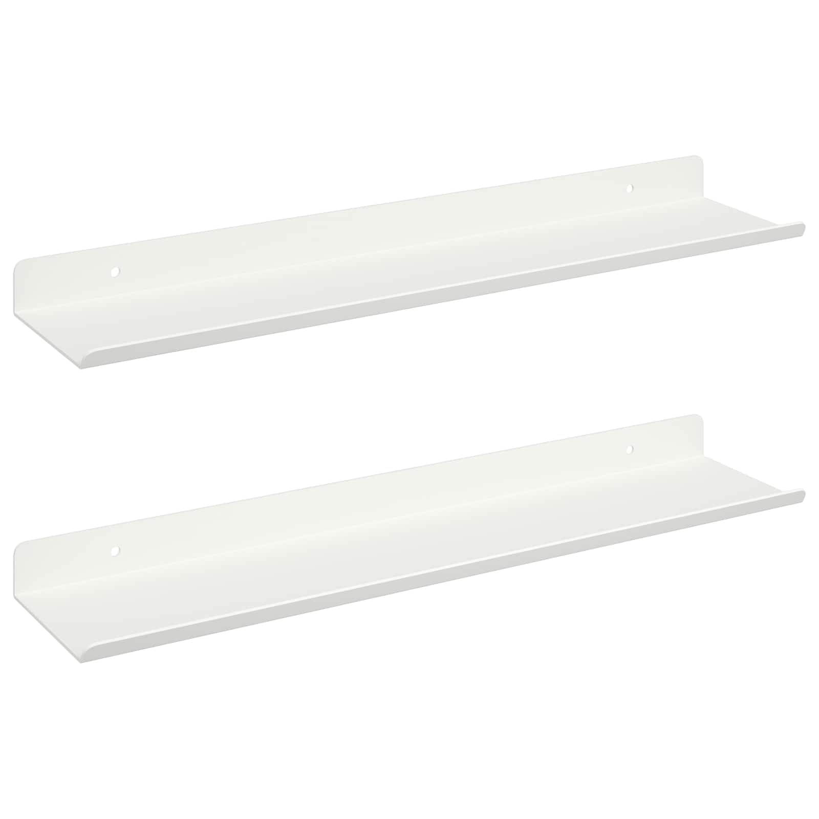 Schwebendes Regal 2 pcs Weiß 40 x 8,5 x 2,5 cm Stahl