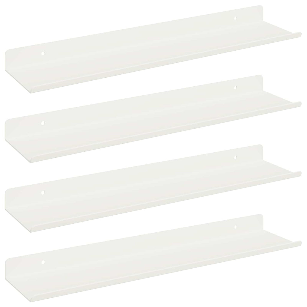 Schwebendes Regal 4 pcs Weiß 40 x 8,5 x 2,5 cm Stahl