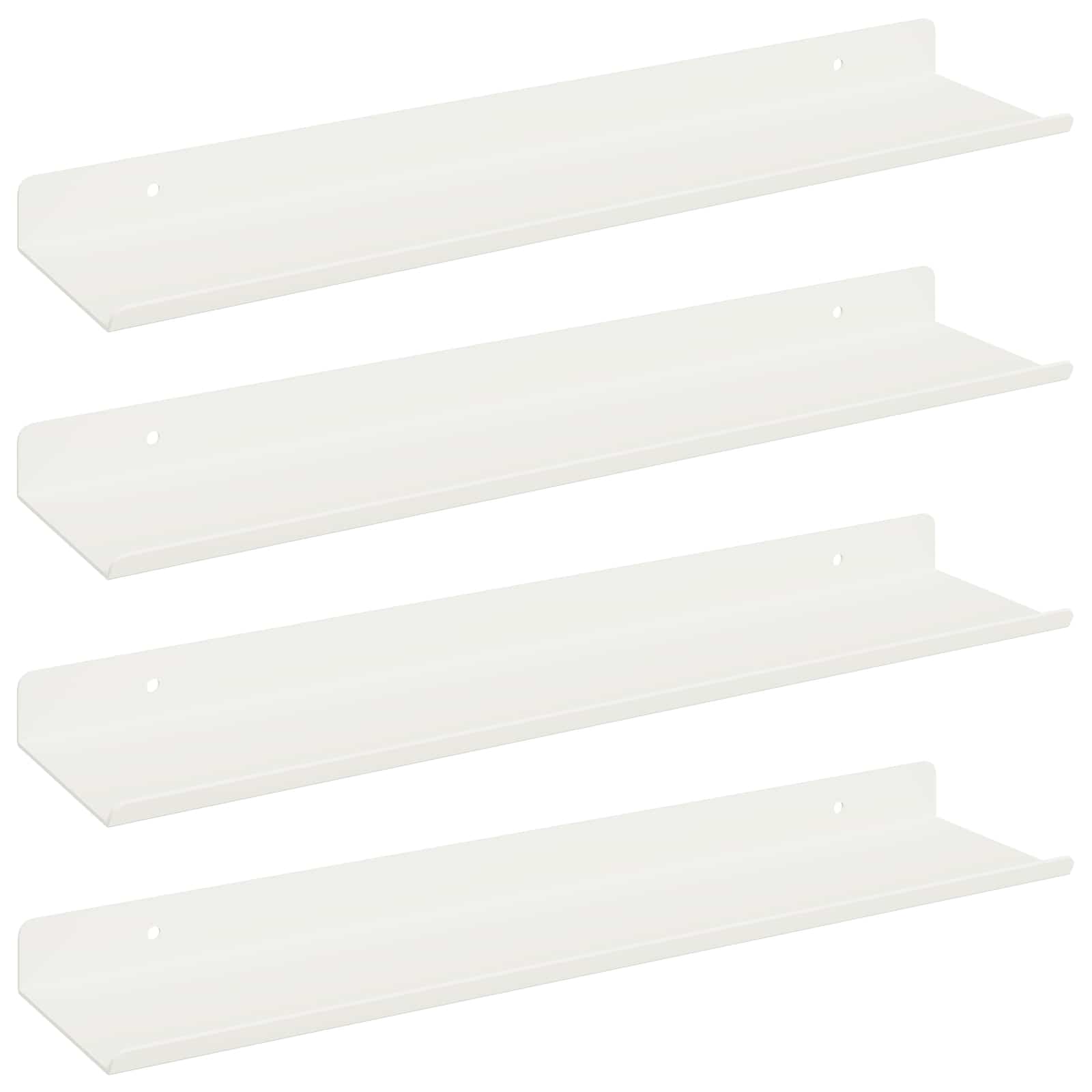 Schwebendes Regal 4 pcs Weiß 40 x 8,5 x 2,5 cm Stahl