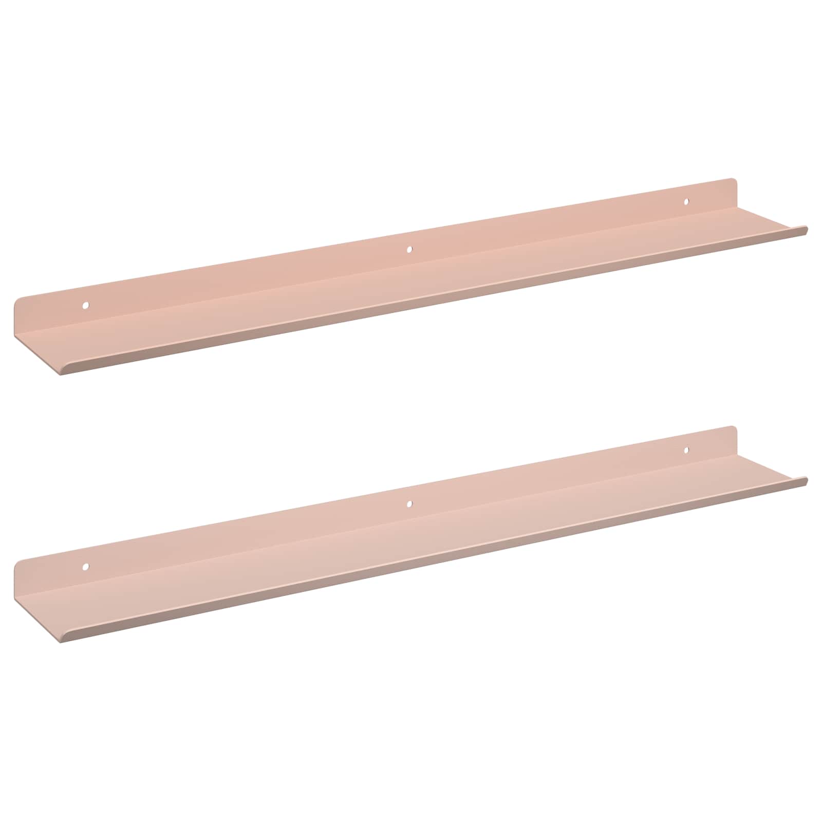 Schwebendes Regal 2 pcs Rosa 60 x 8,5 x 2,5 cm Stahl