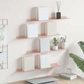 Schwebendes Regal 4 pcs Rosa 60 x 8,5 x 2,5 cm Stahl