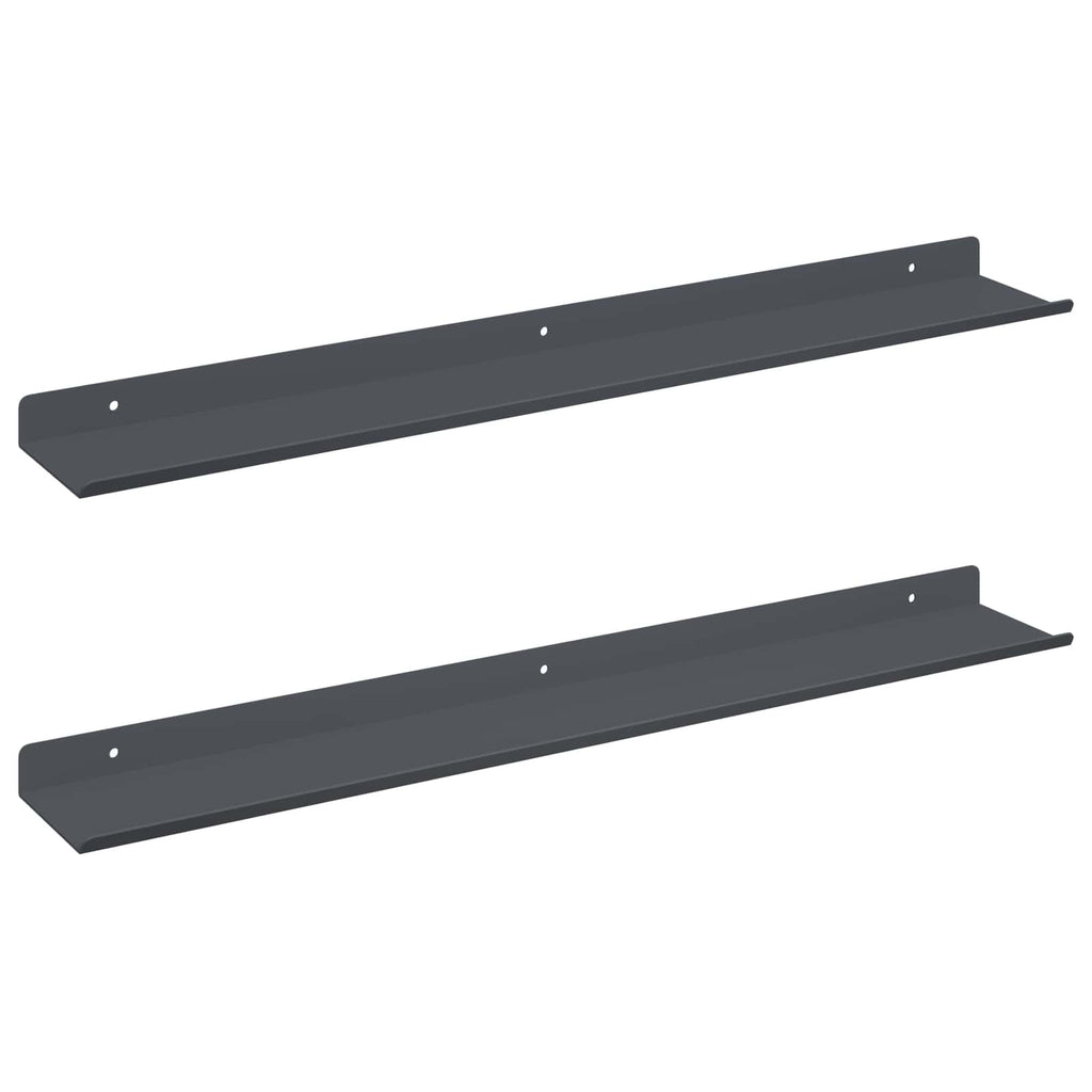 Schwebendes Regal 2 pcs Anthrazit 60 x 8,5 x 2,5 cm Stahl