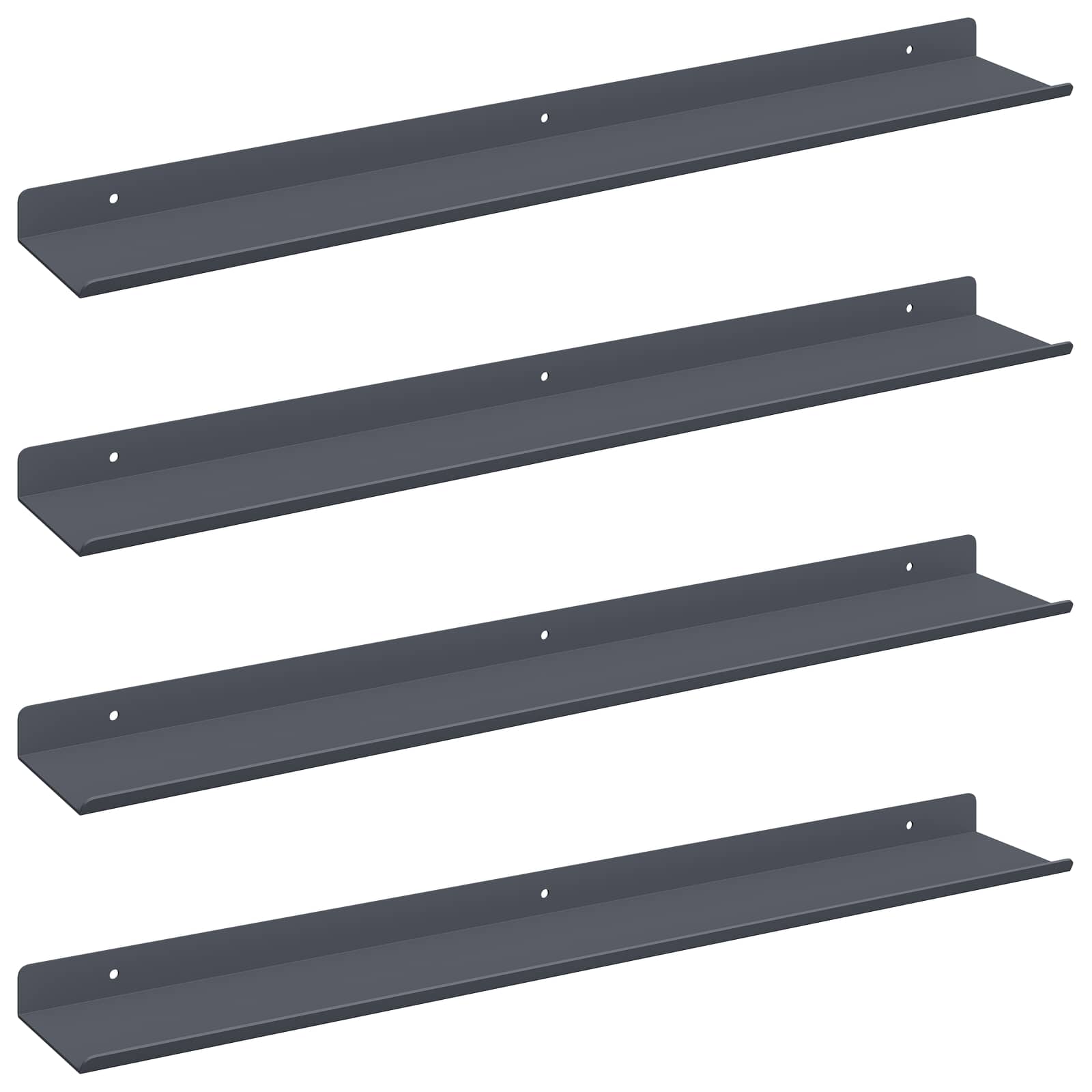 Schwebendes Regal 4 pcs Anthrazit 60 x 8,5 x 2,5 cm Stahl