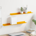 Schwebendes Regal 2 pcs Senfgelb 60 x 8,5 x 2,5 cm Stahl