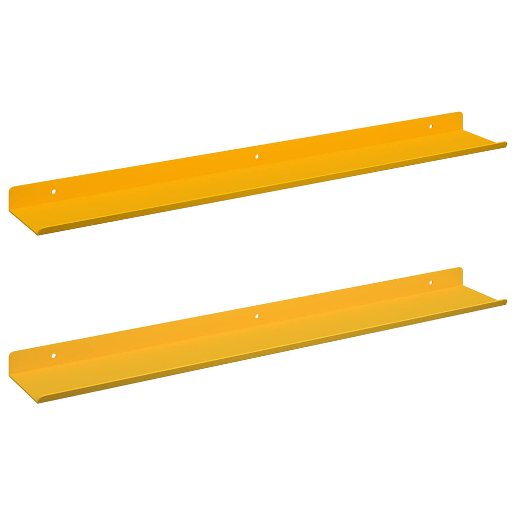 Schwebendes Regal 2 pcs Senfgelb 60 x 8,5 x 2,5 cm Stahl