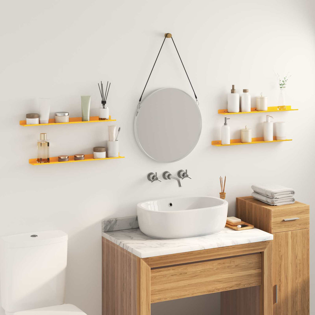 Schwebendes Regal 4 pcs Senfgelb 60 x 8,5 x 2,5 cm Stahl
