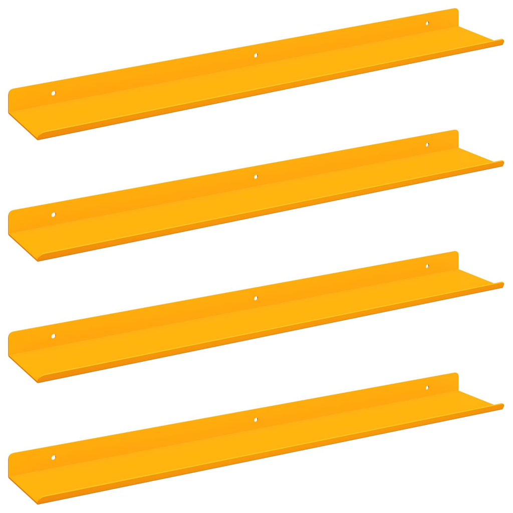 Schwebendes Regal 4 pcs Senfgelb 60 x 8,5 x 2,5 cm Stahl