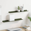 Schwebendes Regal 2 pcs Olive Grün 60 x 8,5 x 2,5 cm Stahl