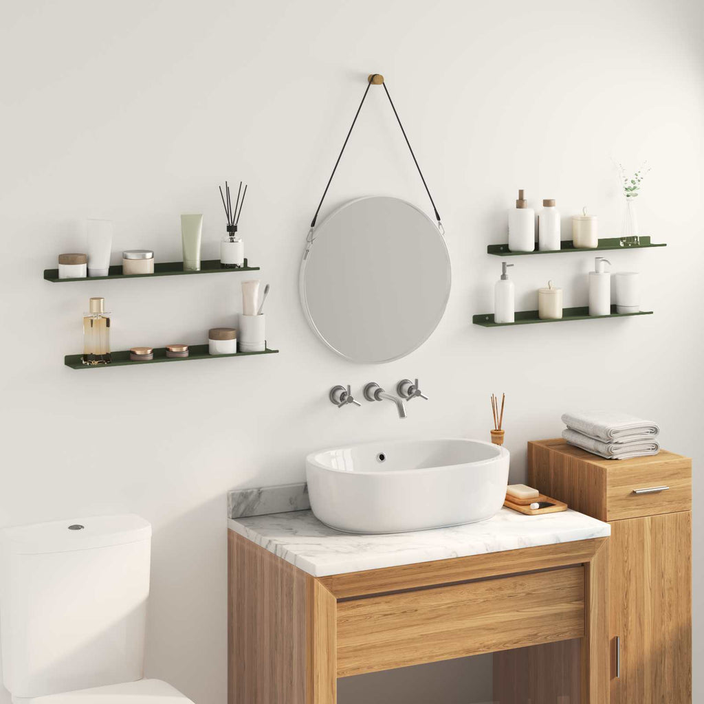 Schwebendes Regal 4 pcs Olive Grün 60 x 8,5 x 2,5 cm Stahl