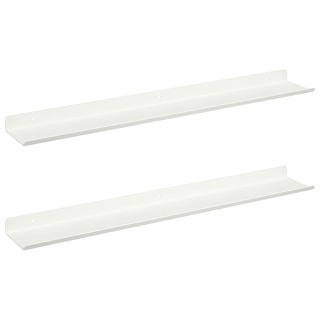 Schwebendes Regal 2 pcs Weiß 60 x 8,5 x 2,5 cm Stahl