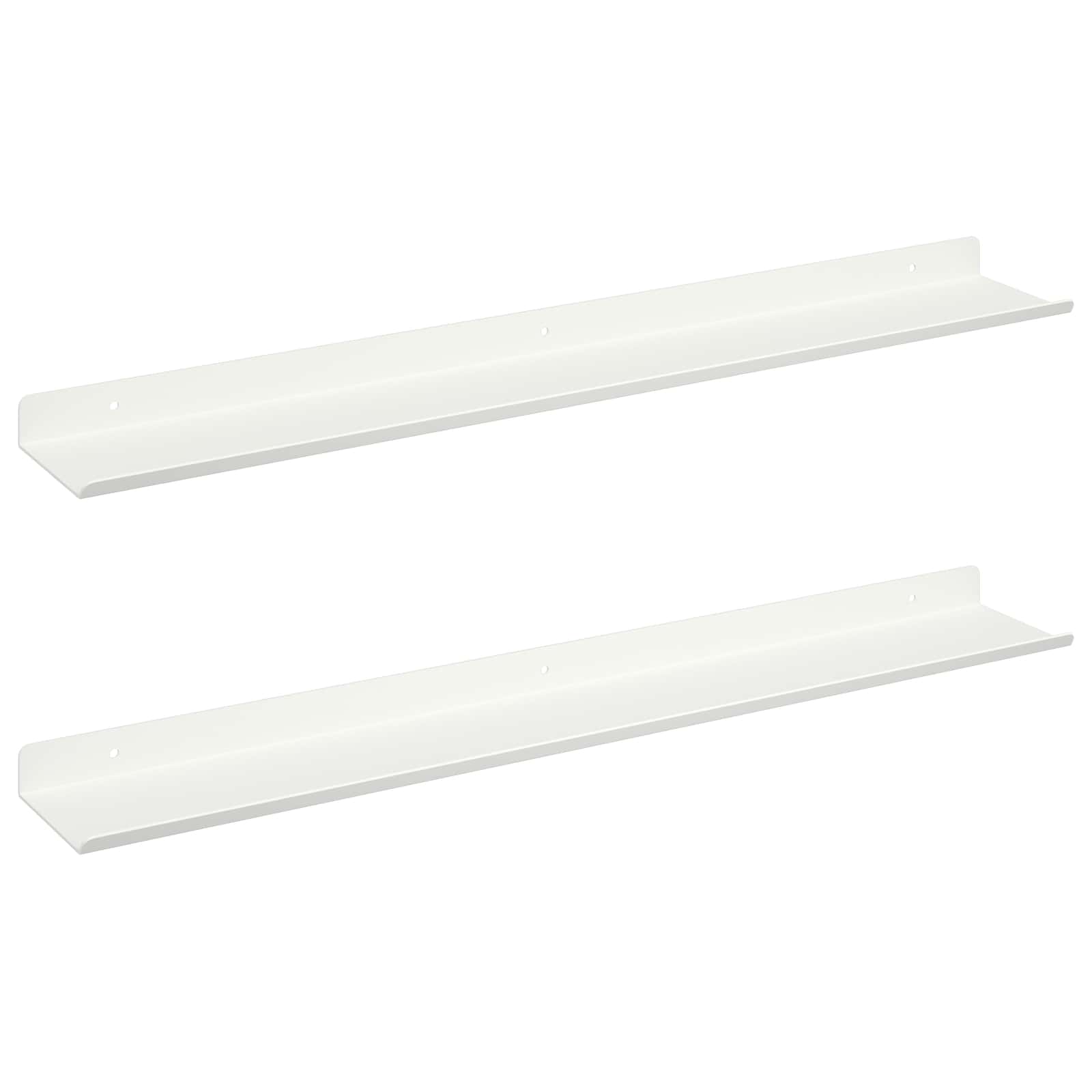 Schwebendes Regal 2 pcs Weiß 60 x 8,5 x 2,5 cm Stahl