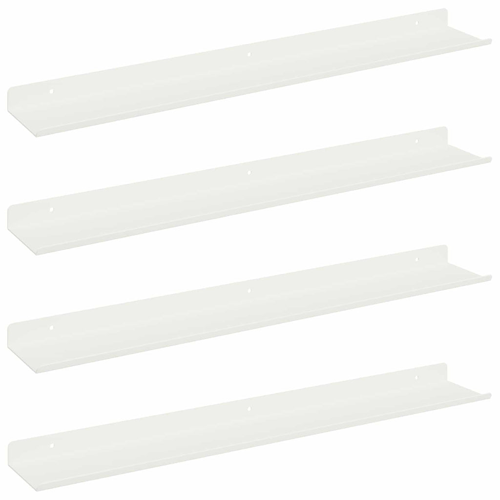 Schwebendes Regal 4 pcs Weiß 60 x 8,5 x 2,5 cm Stahl