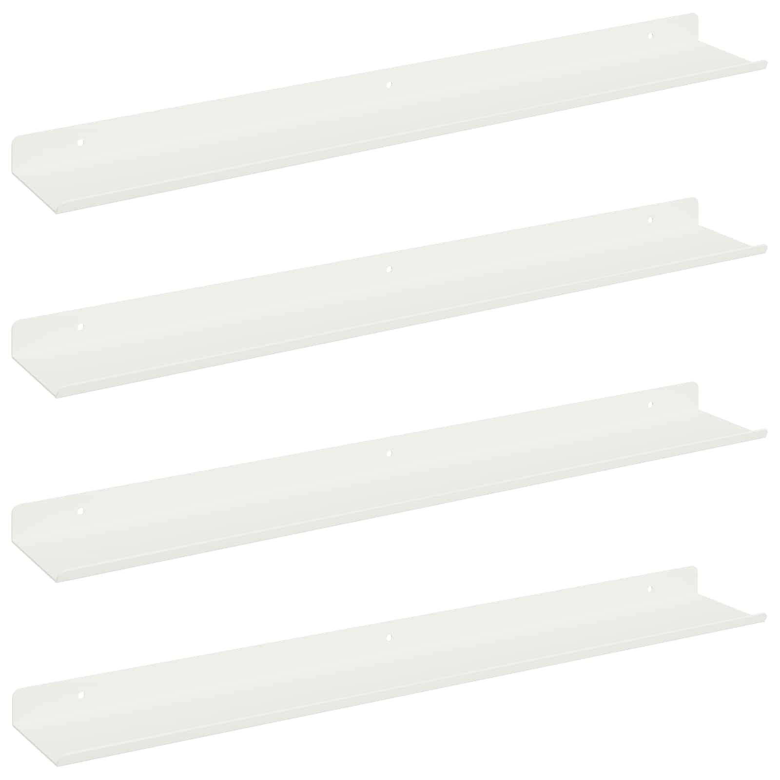 Schwebendes Regal 4 pcs Weiß 60 x 8,5 x 2,5 cm Stahl
