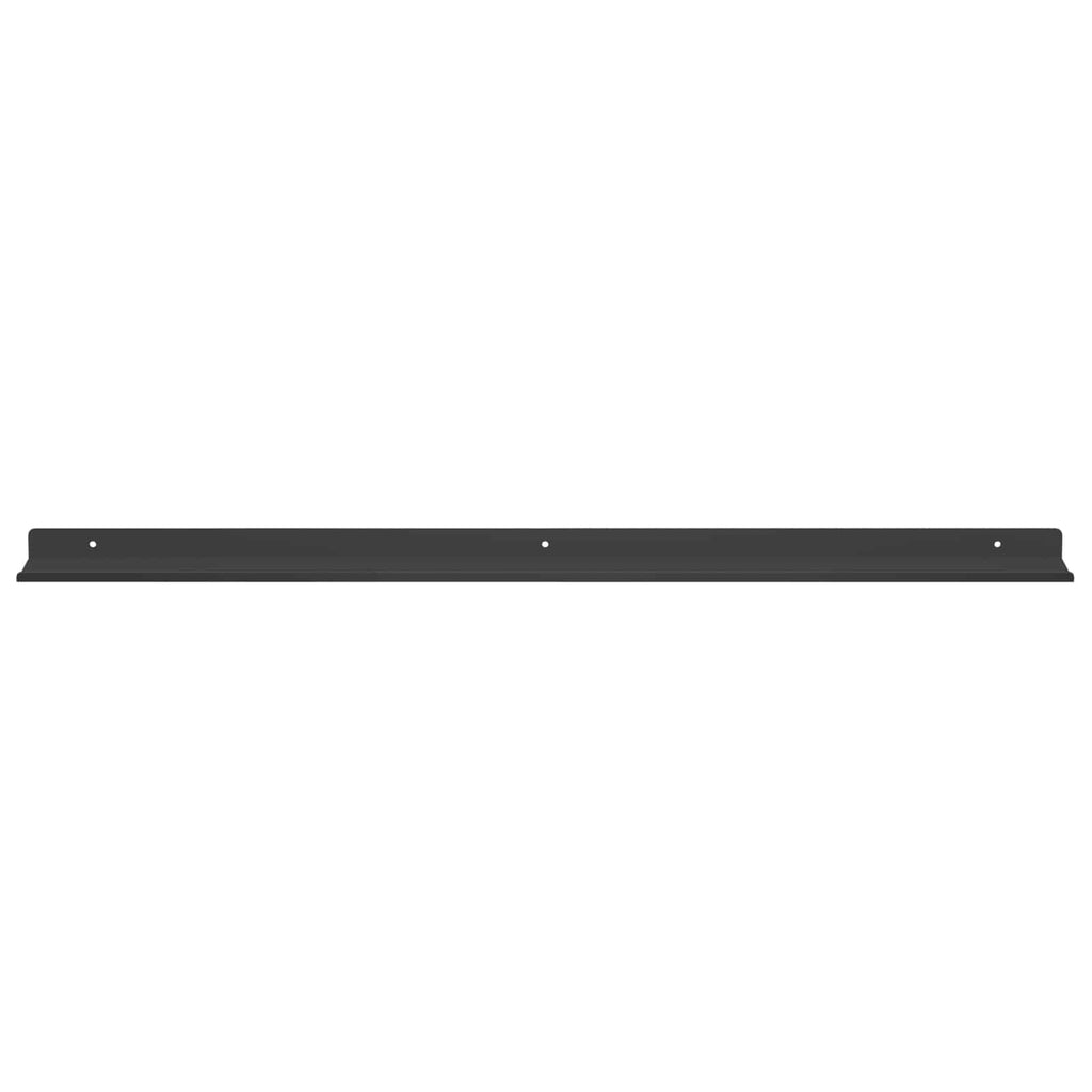 Schwebendes Regal 2 pcs Schwarz 80 x 9 x 2,5 cm Stahl