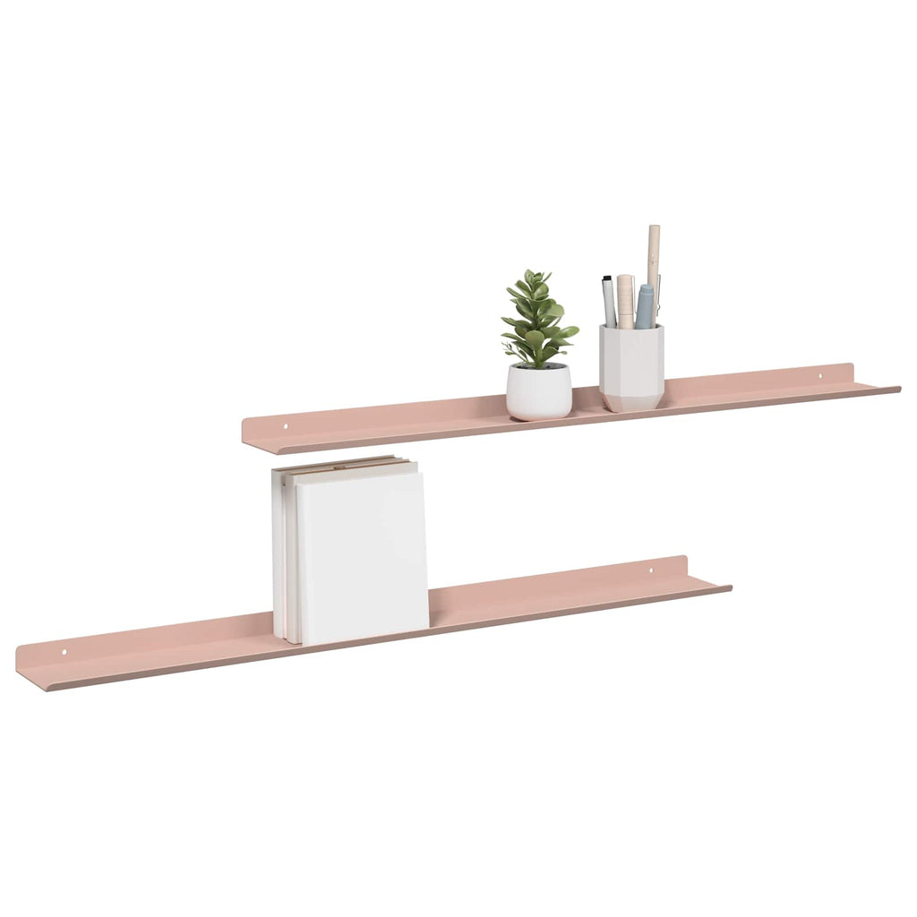 Schwebendes Regal Wandhalterung 2 pcs Rosa 80 x 9 x 2,5 cm