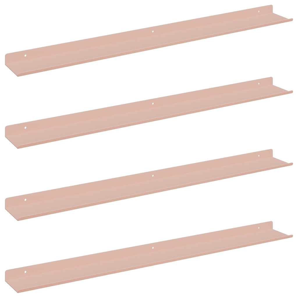 Schwebendes Regal Wandmontiert 4 pcs Rosa 80 x 9 x 2,5 cm Stahl
