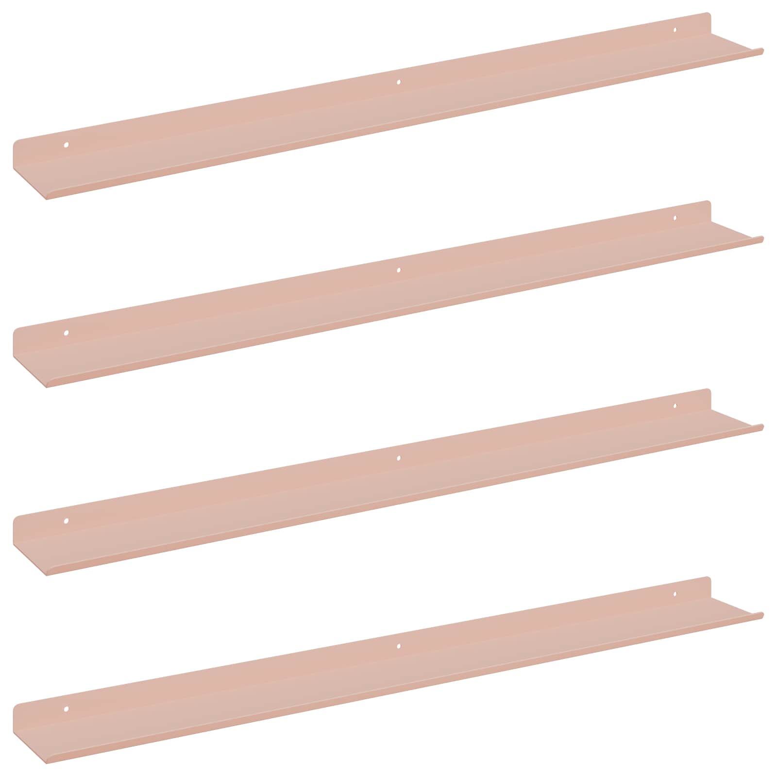Schwebendes Regal Wandmontiert 4 pcs Rosa 80 x 9 x 2,5 cm Stahl