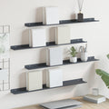 Schwebendes Regal 4 pcs Anthrazit 80 x 9 x 2,5 cm Stahl