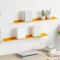 Schwebendes Regal 2 pcs Senfgelb 80 x 9 x 2,5 cm Stahl