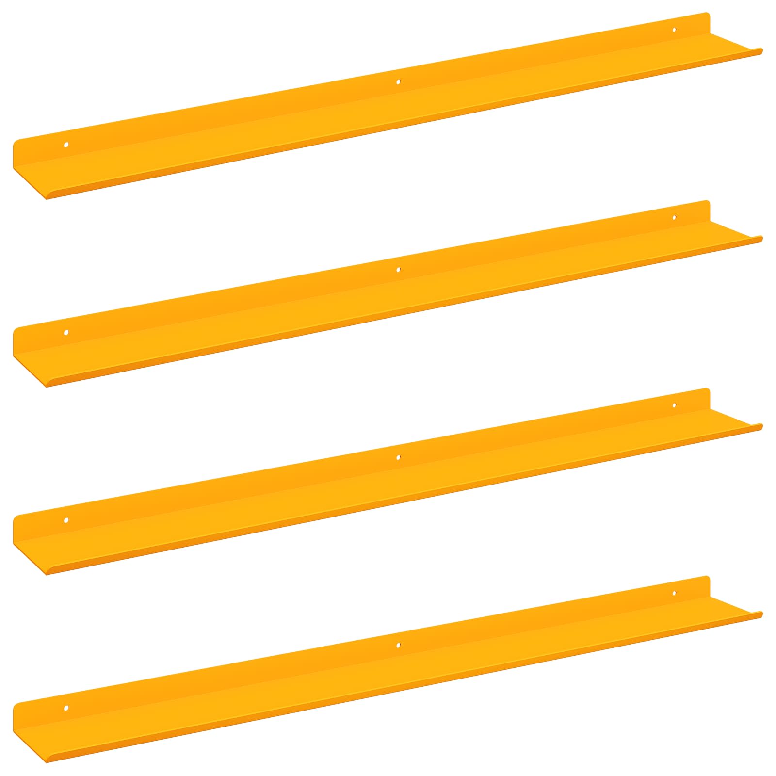 Schwebendes Regal 4 pcs Senfgelb 80 x 9 x 2,5 cm Stahl