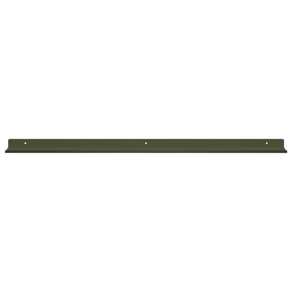Schwebendes Regal 2 pcs Olive Grün 80 x 9 x 2,5 cm Stahl