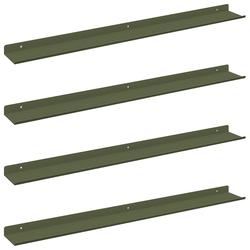 Schwebendes Regal 4 pcs Olive Grün 80 x 9 x 2,5 cm Stahl