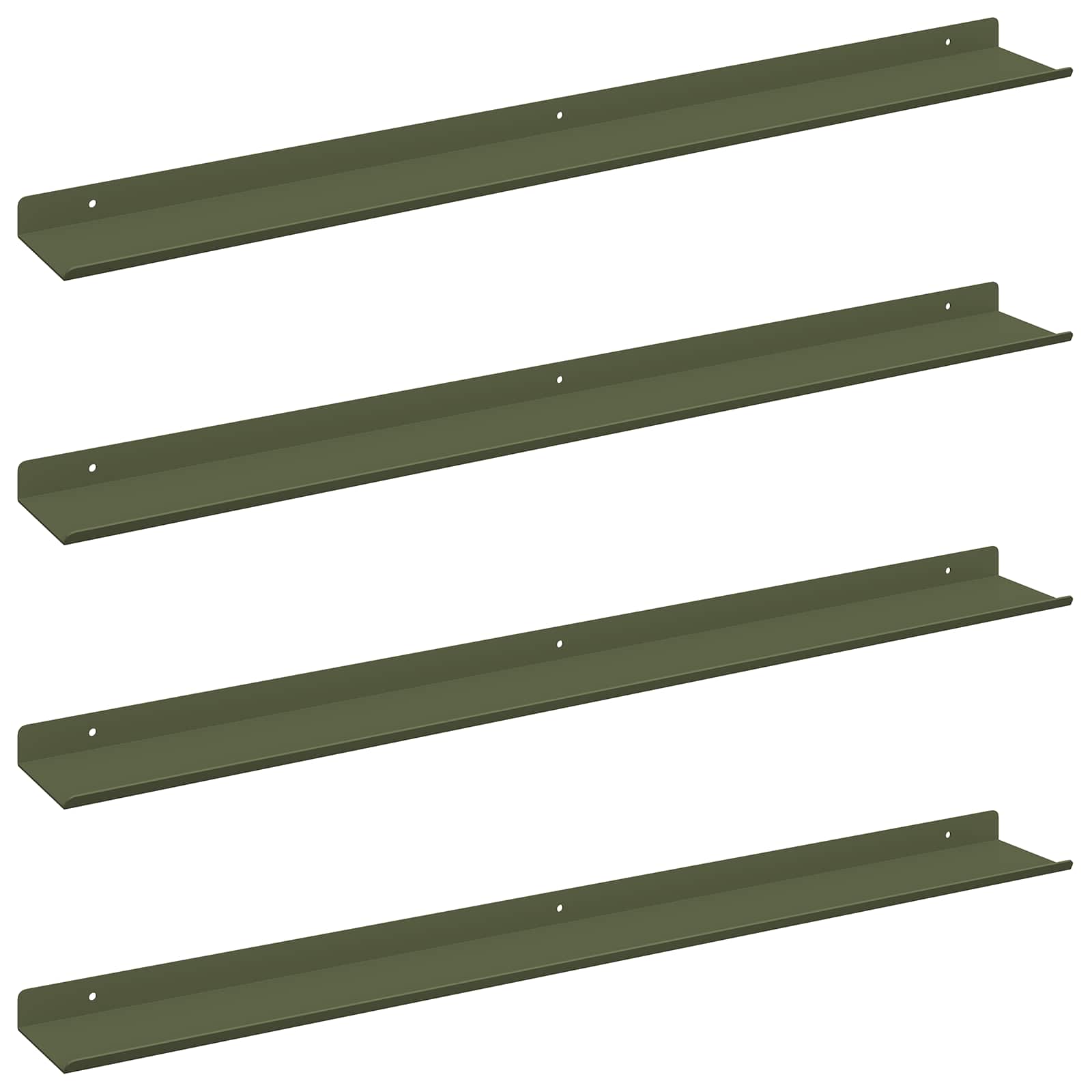 Schwebendes Regal 4 pcs Olive Grün 80 x 9 x 2,5 cm Stahl