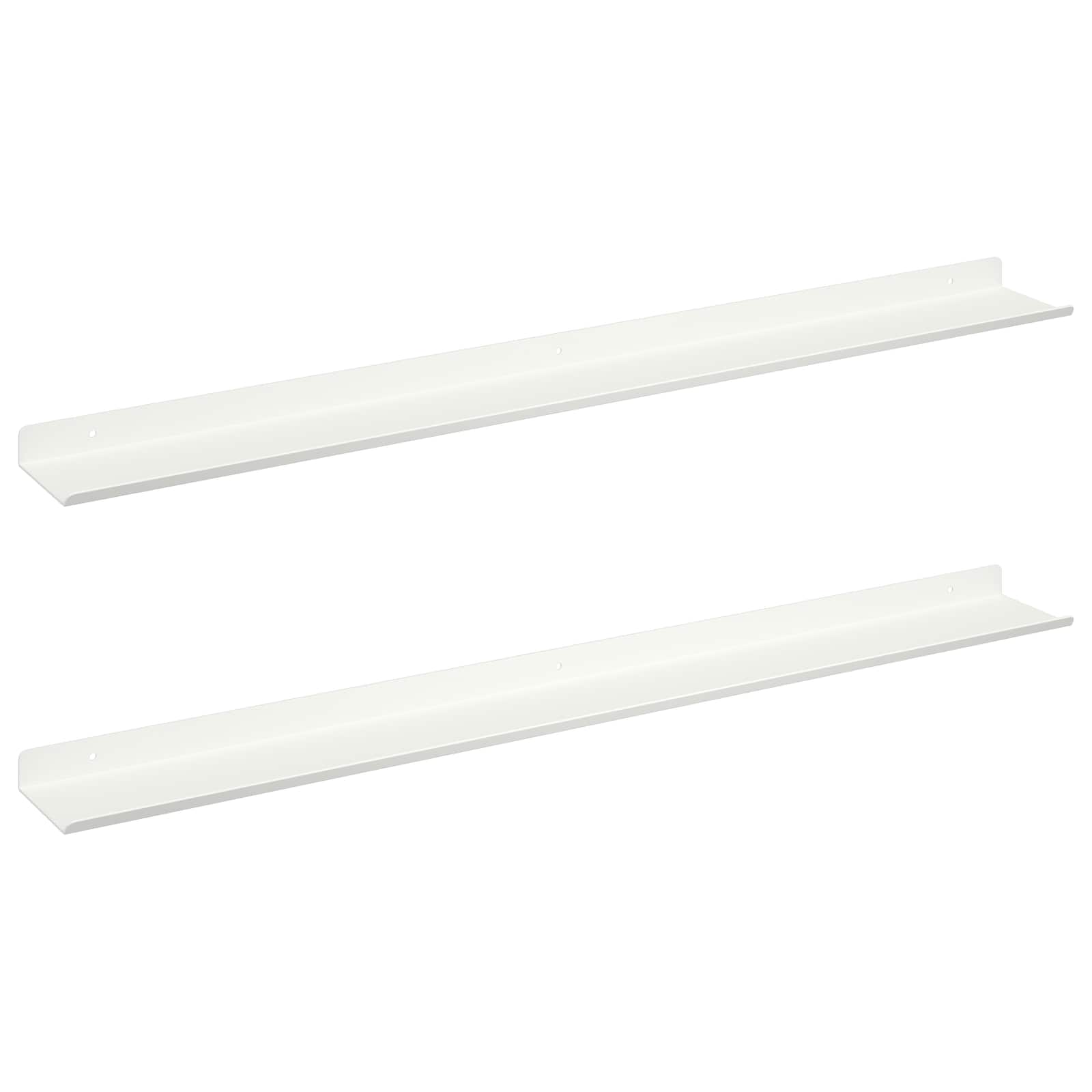 Schwebendes Regal Wandmontiert 2 pcs Weiß 80 x 9 x 2,5 cm Stahl