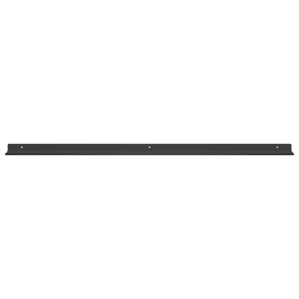Schwebendes Regal 2 pcs Schwarz 100 x 9 x 2,5 cm Stahl