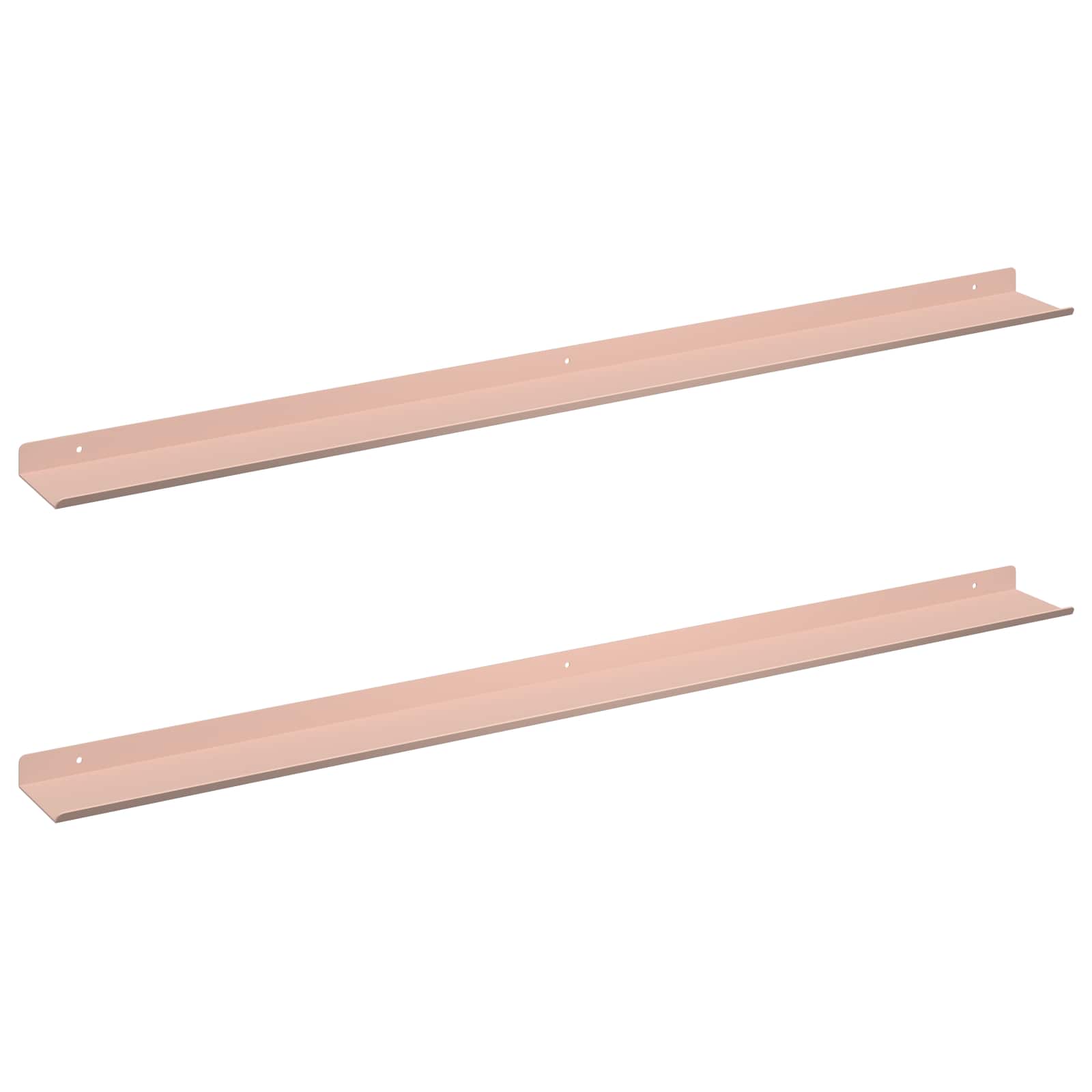 Schwebendes Regal 2 pcs Rosa 100 x 9 x 2,5 cm Stahl