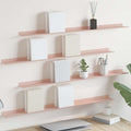 Schwebendes Regal 4 pcs Rosa 100 x 9 x 2,5 cm Stahl