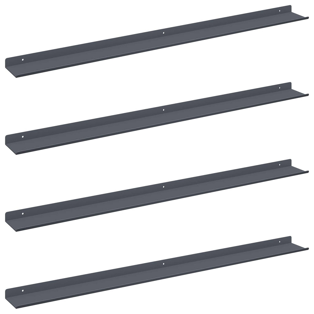 Schwebendes Regal 4 pcs Anthrazit 100 x 9 x 2,5 cm Stahl